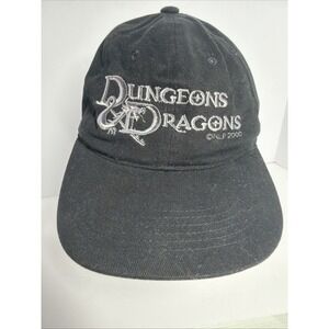 Dungeons and Dragons Strapback Baseball Cap Embroidered Silver  on Black New